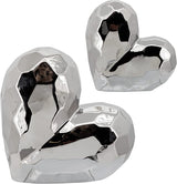 Silver Ceramic Heart 8"