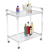 Acrylic Bar Cart - Nickel