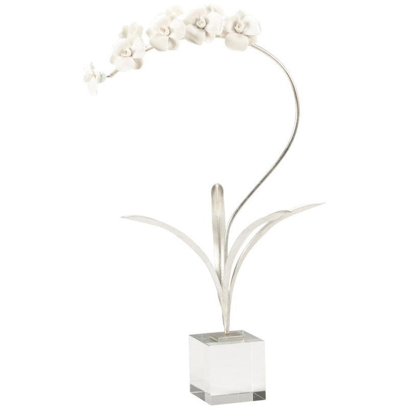Orchid On Stand-Silver (Med)