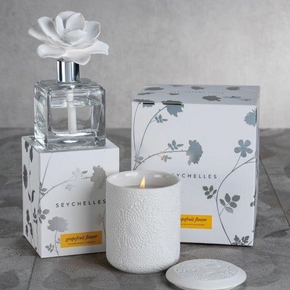 Apothecary Guild Seychelles Porcelain Diffuser- Grapefruit Flower