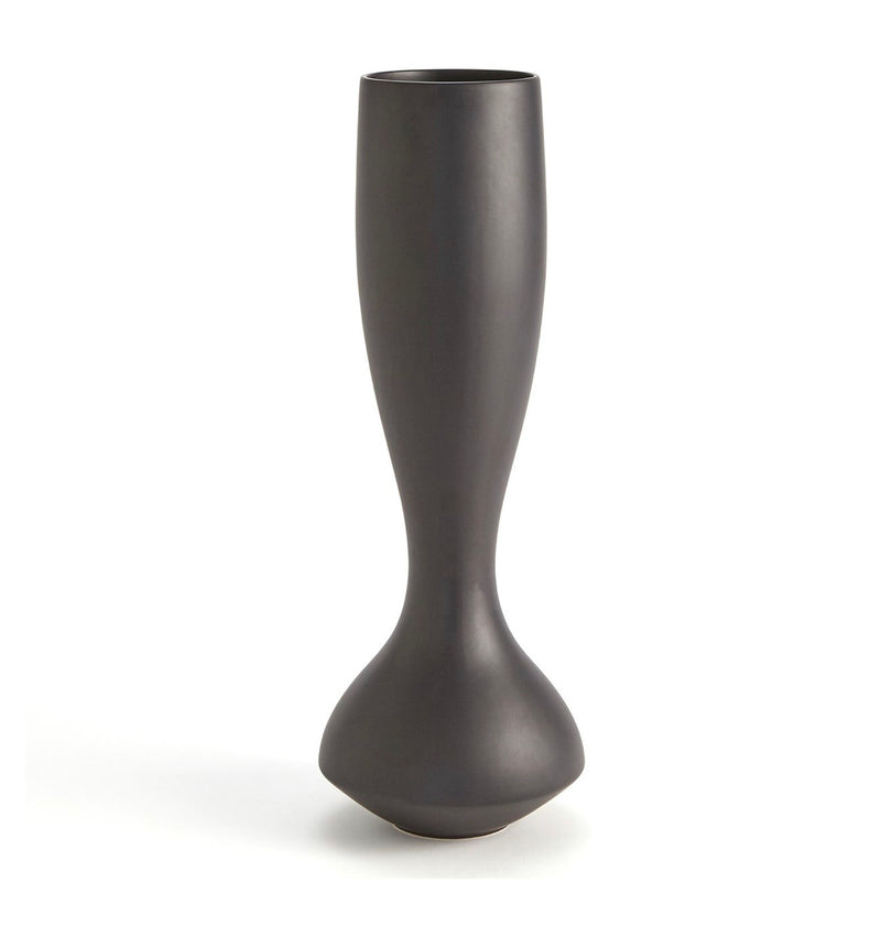 Bell Bottom Vase-Matte Black-Sm