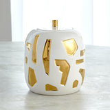 Abstract Jar-White/Gold-Lg