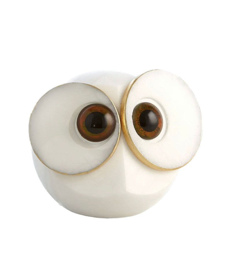 Alabaster Big Eyed Owl-Med