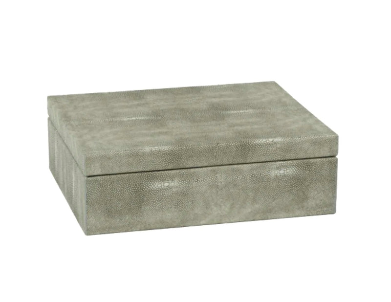 Shagreen Leather Box with Suede Interior - Large
