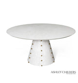 Spheres Dining Table-White Burl-60 Dia