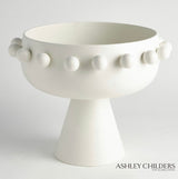 Spheres Collection Footed Bowl-Ivory