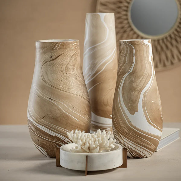 Wood Marbleized Vase - Small