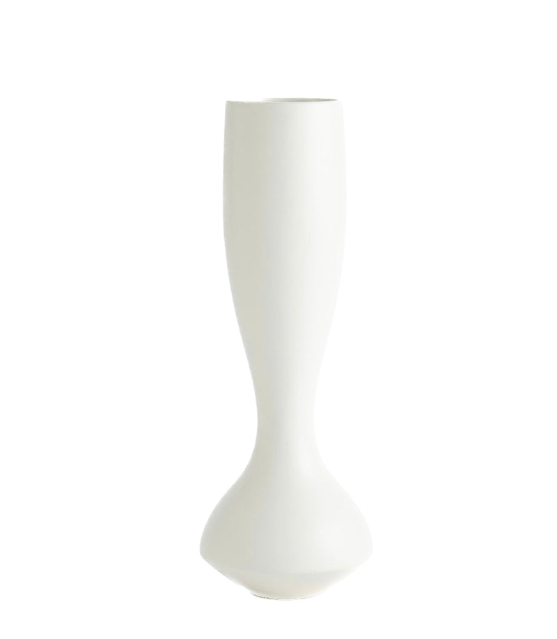 Bell Bottom Vase-Matte White-Sm