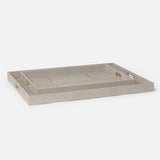 Gray Faux Shagreen and Brass Tray LARGE