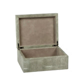 Shagreen Leather Box with Suede Interior - Large