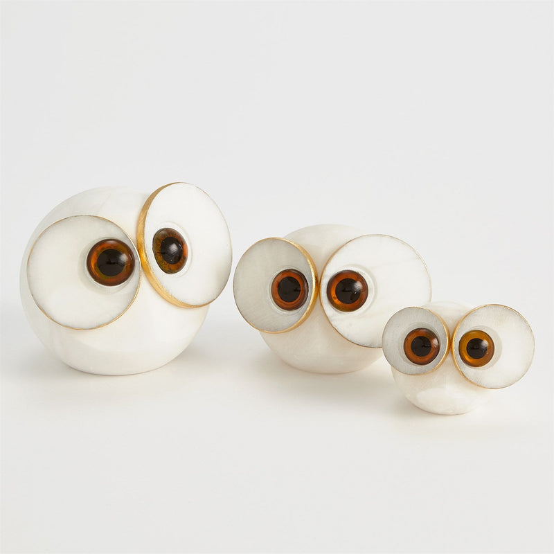 Alabaster Big Eyed Owl-Sm