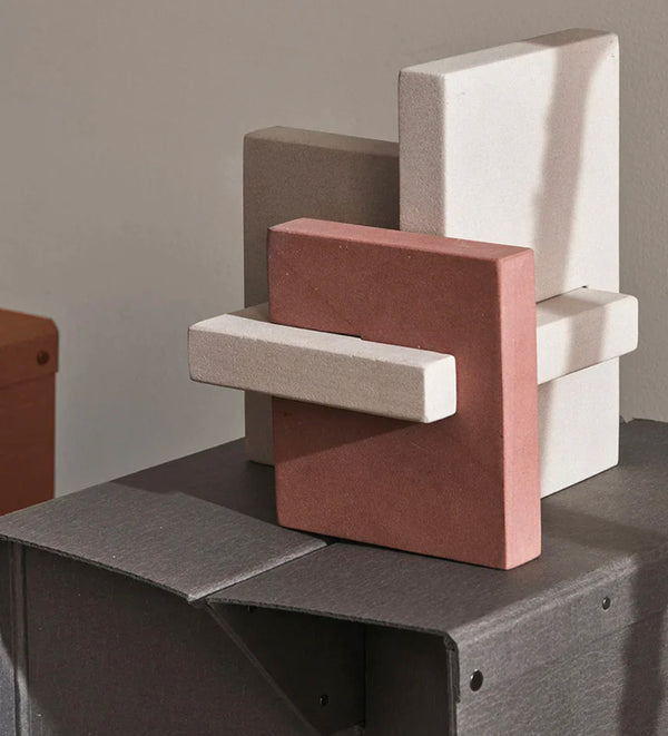 Pink Stone Block Sculpture