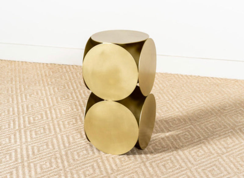 Lola Side Table, Metal with Brass Finish