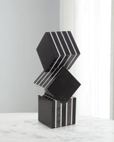 Cubed Black Marble Sculpture