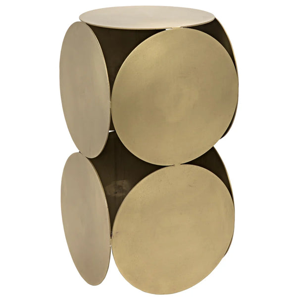 Lola Side Table, Metal with Brass Finish