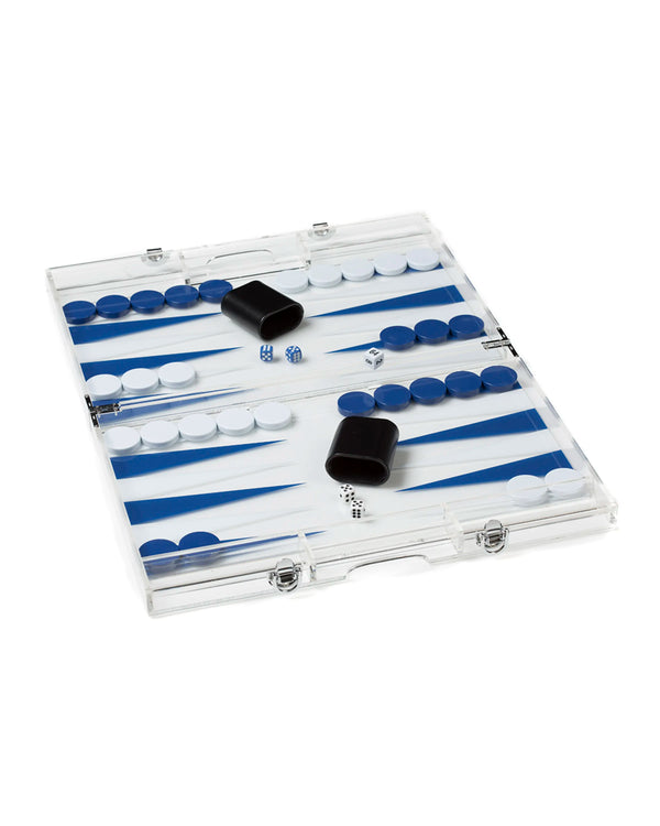 Mini Backgammon Acrylic BLUE