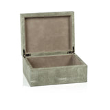 Shagreen Leather Box with Suede Interior - Small